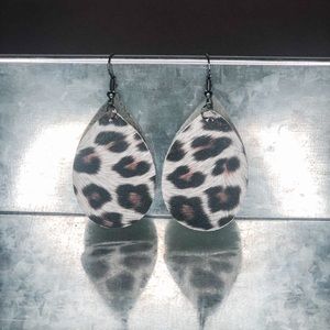 2” Faux Leather Tear Drop Earrings